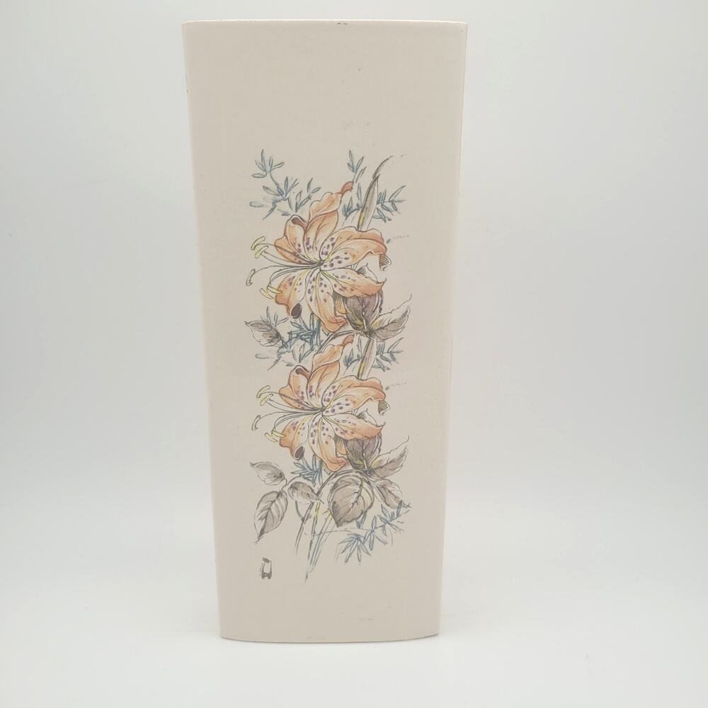 Vintage Floral Ceramic Wall Pocket Hanging Cottagecore Decor IL Cococio Italy
